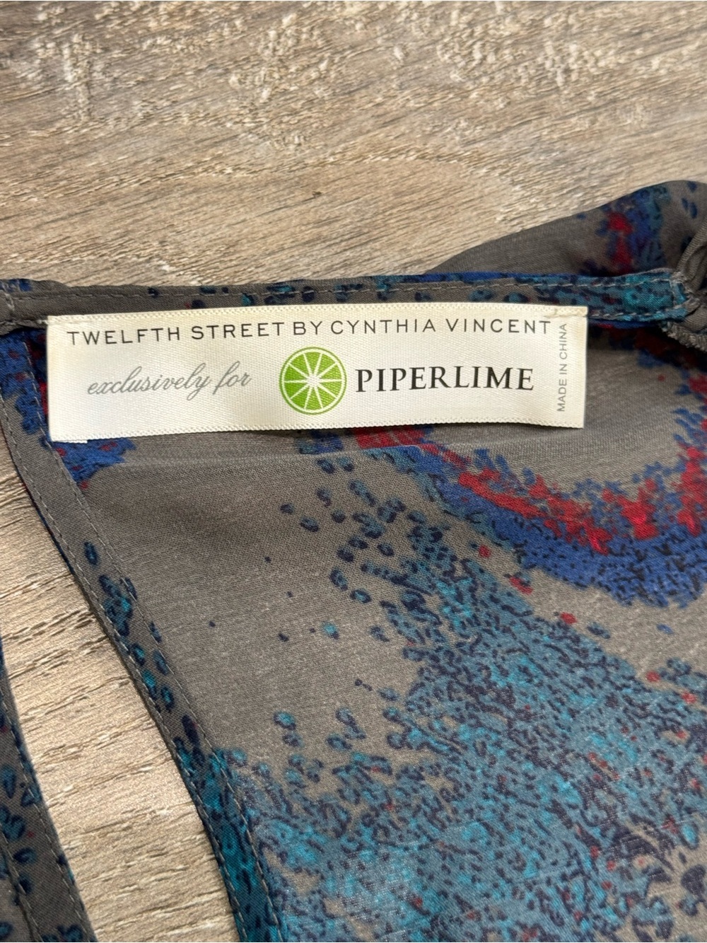 Twelfth Street Sheer Wrap Maxi Dress in Teal and Gray CB880 - Picture 5 of 8